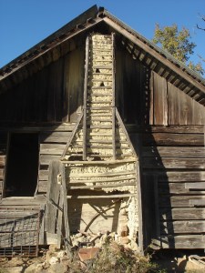 stick-and-mud chimney, chimney ruins, Arkansas