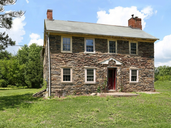 old stone farmhouse for sale in Pipersville, Pennsylvania, fixer upper, as is home for sale