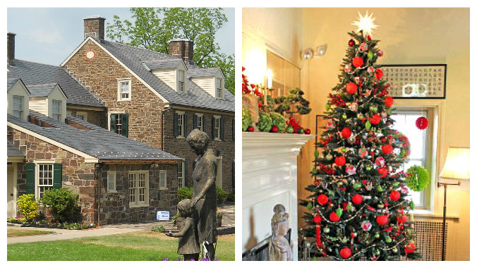 Pearl Buck House Festival of Trees old stone homes old stone houses holiday events
